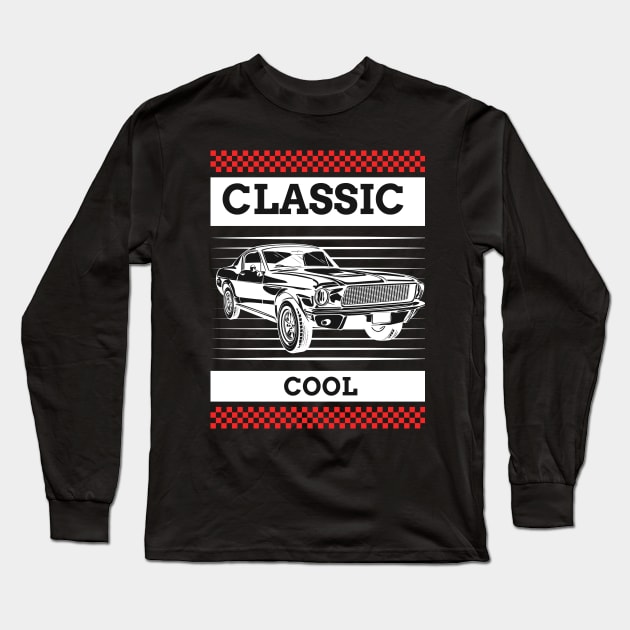 Classic Cool  Muscle Car T-shirt Long Sleeve T-Shirt by Joco Studio